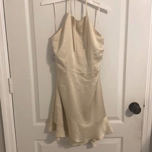 Abercrombie ruffle satin wrap dress